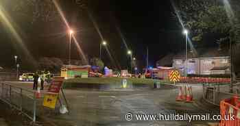Man killed after being hit by suspected stolen car which crashed into house