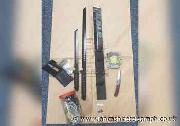 M6: Samurai swords, lock knives and cannabis found in car