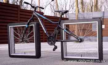 A wheelie strange idea! Watch as a fully functional bicycle with SQUARE wheels takes to the road 