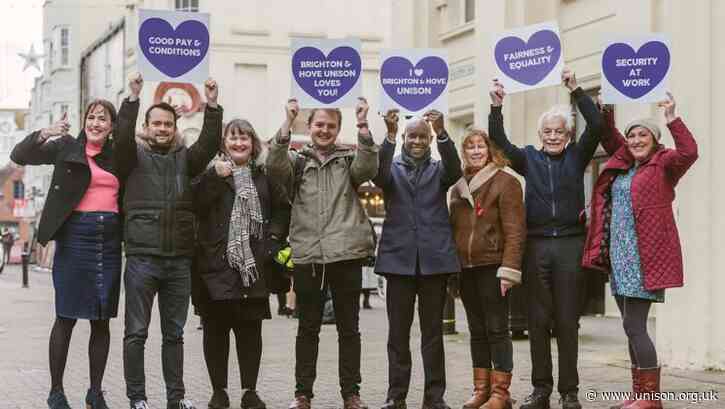 UNISON secures equal pay for 800 workers in Brighton and Hove