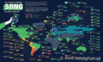 Spotify's highest earning songs mapped globally - so is your favourite hit on the list?