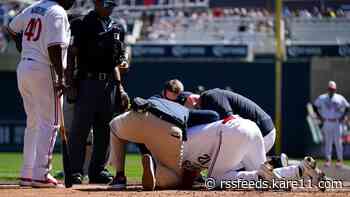 Twins' Farmer struck by pitch, gets stitches and teeth reset