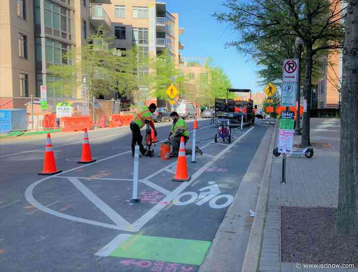 Arlington gets to work installing sensors, drawing parking spots for future ‘performance parking’ pilot