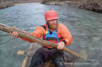 VIDEO: Popular Australian YouTuber takes on the Chilliwack River on raft made from logs