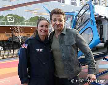 Actor Jeremy Renner in Reno for premiere of new reality show; meets flight nurse who helped save his life