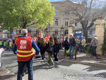 A Grasse, près de 100 manifestants se rassemblent devant le lycée Amiral de Grasse contre la réforme des retraites