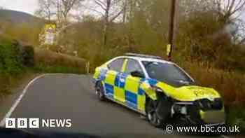 Caerphilly: Dashcam captures police chasing their own car