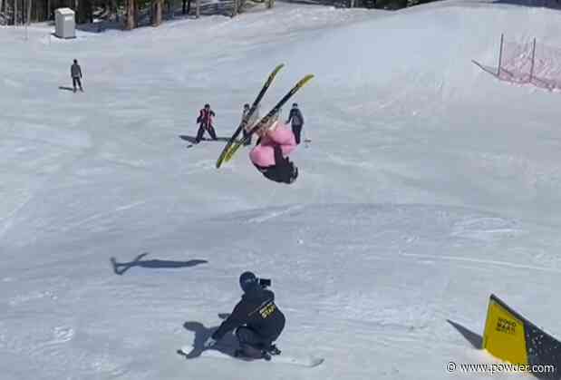 WATCH: Skier Attempts Double Backflip Off A Rail
