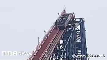 Passengers get stuck on UK's highest rollercoaster in Blackpool