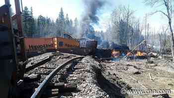 Train derailment and fire reported in Rockwood, Maine as officials warn of potential hazardous materials