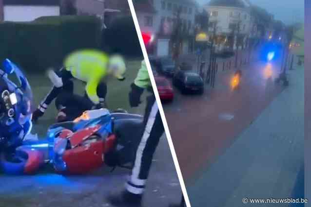 Agent geschorst na tumultueuze arrestatie : beelden tonen hoe hij 16-jarige bromfietser nog slaat terwijl die op de grond ligt