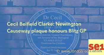 Cecil Belfield Clarke: Newington Causeway plaque honours Blitz GP