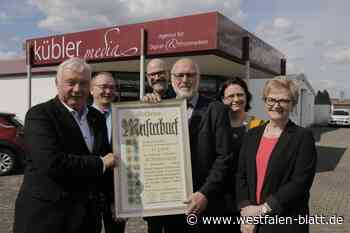 Goldener Meisterbrief für Buchbinder Ferdinand Kübler aus Beverungen
