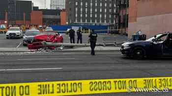 Man seriously injured after driver of Mustang veers off road, hits downtown bus stop