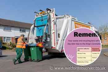 Watford Coronation bin route change not on calendar
