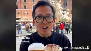 Nicola Jiang mangia maritozzi a Roma
