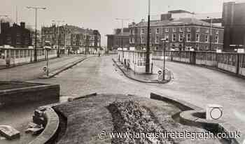 Bus shelters and flower beds were part of Blackburn Boulevard