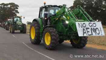 AEMO bails on transmission line meeting as farmers protest 'lemon' project