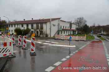 Enger: Fahrbahnteiler am AWO-Zentrum Moorwiese