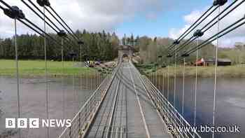 Drone footage shows how historic Union Chain Bridge was taken apart and rebuilt