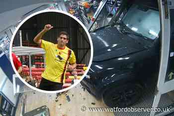 CCTV of ex-Watford player Danny Graham crashing car into shop