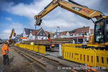 Große Gleisbauarbeiten an der Hauptstraße in Bielefeld