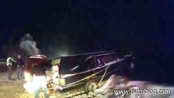 Hearse dangling from cliff saved by the deceased organ donor it carried