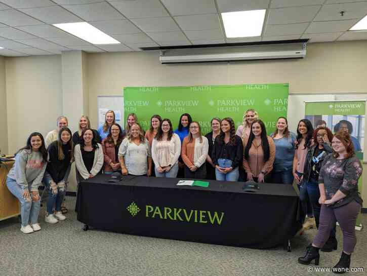21 University of Saint Francis seniors join Parkview Health during signing event