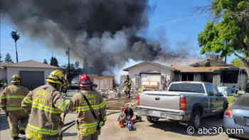 Fire crews battling house fire in Visalia, public asked to avoid area