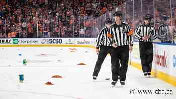 Trashed ice: Edmonton Oilers ask fans not to throw things on the ice at Rogers Place