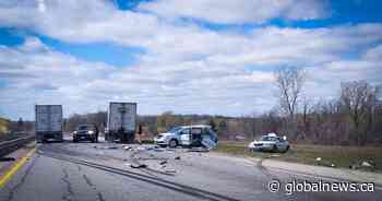 Two-vehicle crash near Brantford, Ont. sends 4 to hospital: OPP