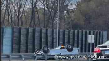 I-84 in Southington Closed in Both Directions After Car Overturns