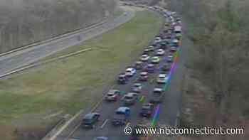 I-84 West in Southington Closed After Car Overturns