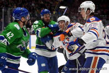 Sasson’s two goals, Martin’s shutout leads Abbotsford to game one win over Bakersfield