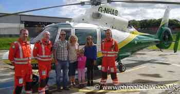 Cyclist airlifted to hospital after hitting pothole in Northumberland thanks air ambulance service