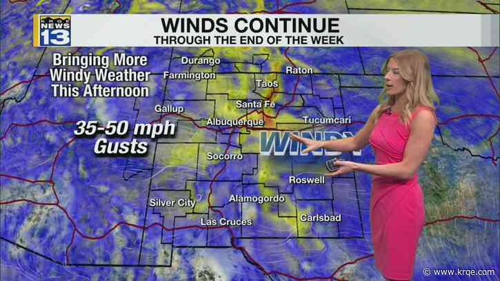 Cooler temperatures and more wind Thursday