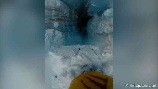 Video: Skier Panics As He Falls Down Seemingly Endless Hole In The Snow