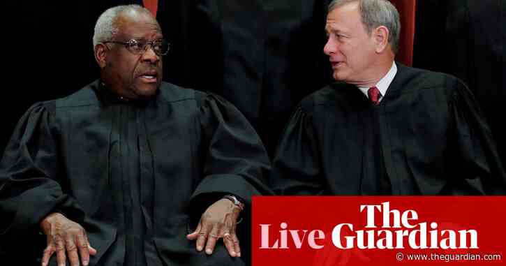 Senate asks supreme court chief justice to testify on ethics amid Clarence Thomas revelations – live
