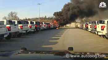 Ford F-150 Lightning fire that prompted recall is caught on police video