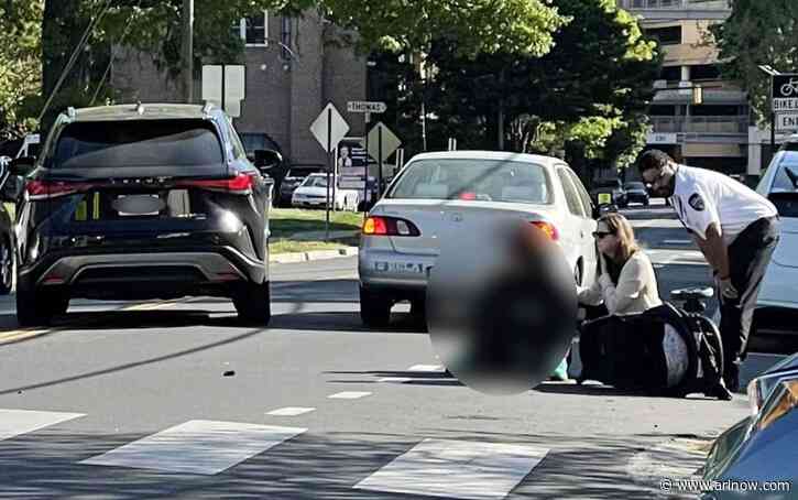 Woman and baby crossing the street struck by driver near Ballston