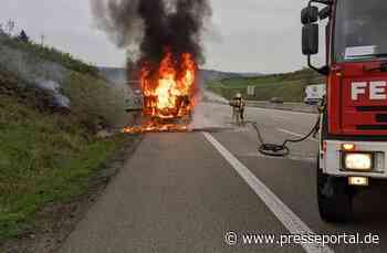 FW Pforzheim: Lkw Brand auf der BAB 8 bei Pforzheim