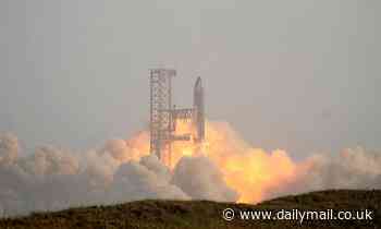 DailyMail.com's graphic shows Elon Musk's Starship went from blast-off to blaze in four minutes