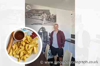 New Zealand cricketer Dale Phillips visits Rishton's Rish 'n' Chips
