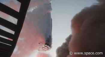 Starship up close! See giant SpaceX rocket lift off in slo-mo launch tower video