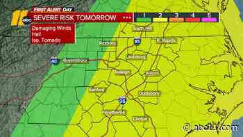 First Alert Day: Level 2 severe storm risk moves to Wake and Durham counties