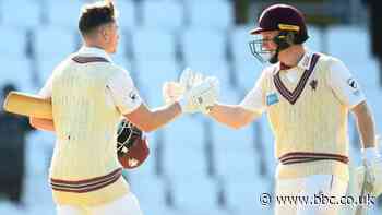County Championship: Tom Abell and James Rew hit tons for Somerset in 231-run stand against Lancashire at Taunton