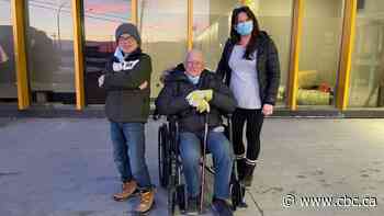 Their grandfather was wheeled in on a luggage cart, then a stranger stepped in to buy him a wheelchair