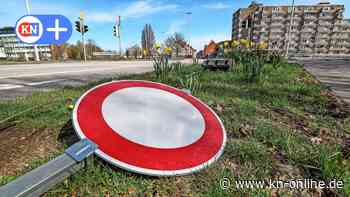 Waldwiesenkreisel in Kiel für den Autoverkehr gesperrt