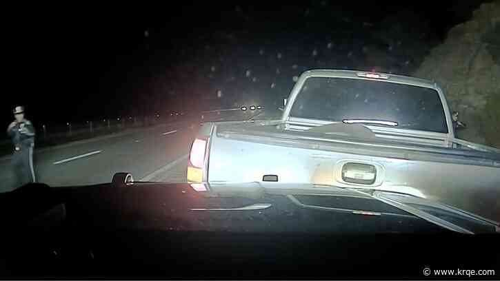 New video: man backs into police car, starts high speed chase before wrecking off of I-25