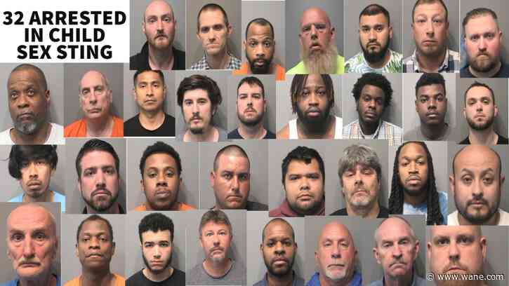 32 people arrested in child sex sting